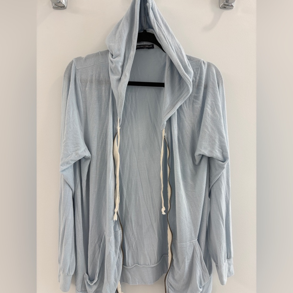 🩵 Brandy Melville - Baby Blue - Zip Up Hoodie #1